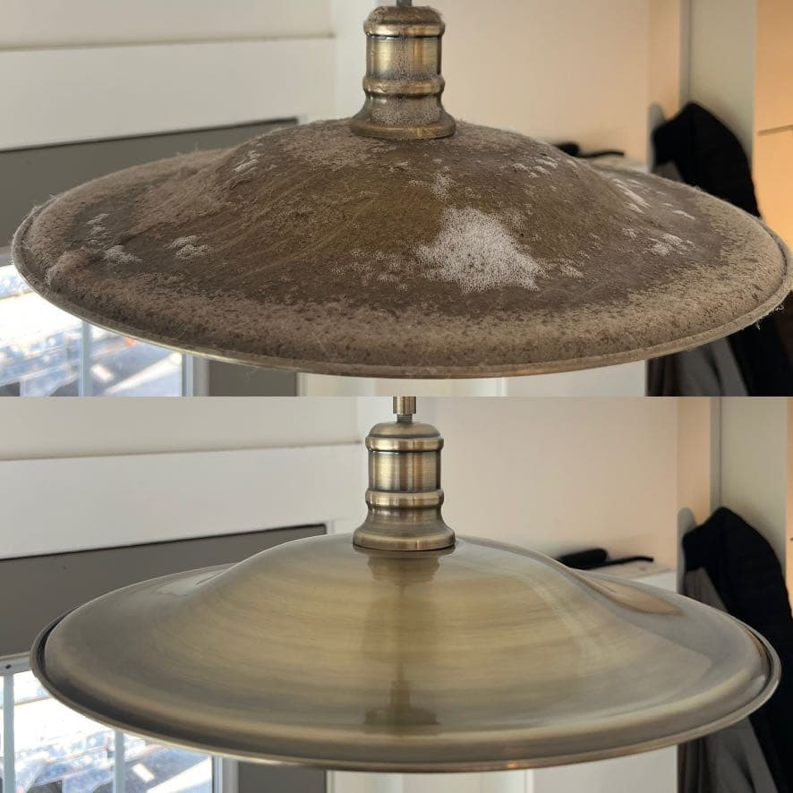 Lamp shade before and after