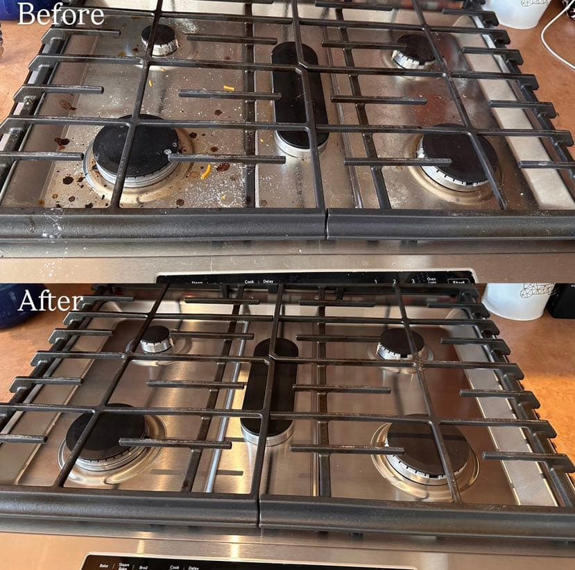 Stove grate before and after